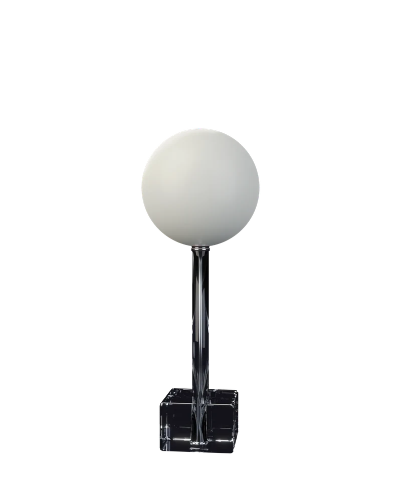 Lampe auf einem Wandregal